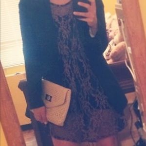 Purple and black lace dress